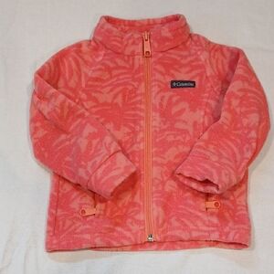 Columbia 2T Coral Pink Patterned Fleece Jacket